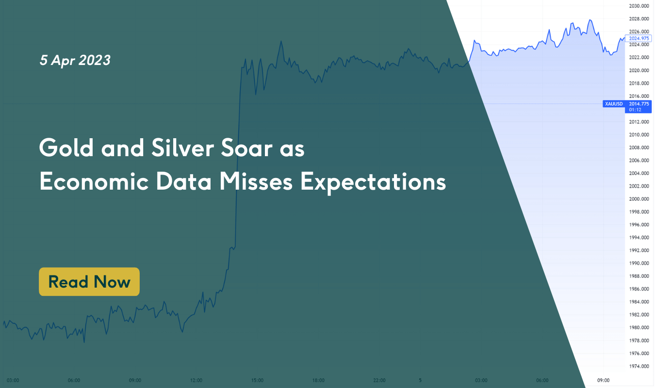 Gold and Silver Soar as Economic Data Misses Expectations