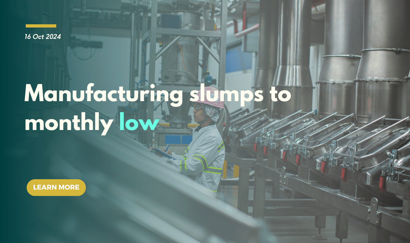 Manufacturing slumps to monthly low