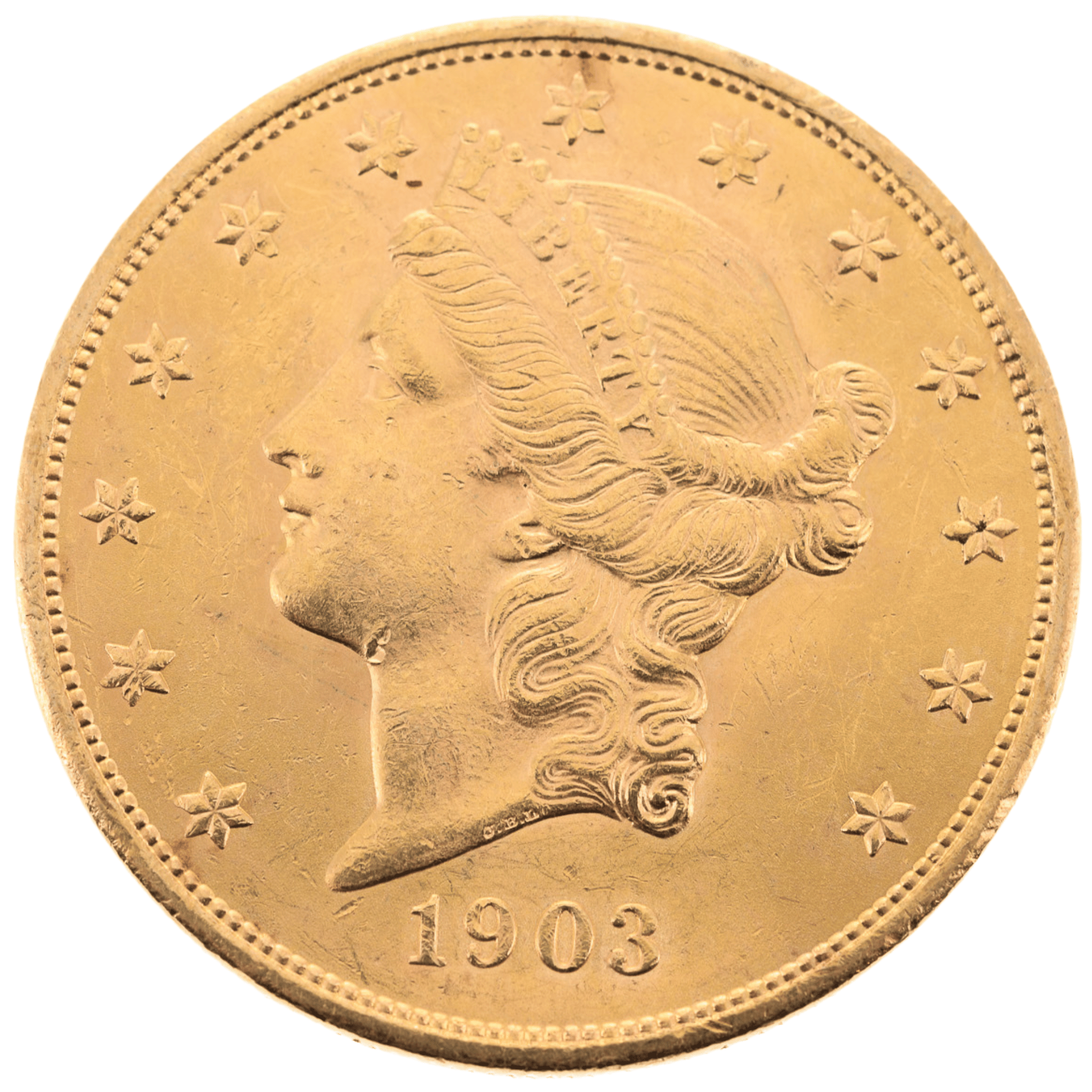 1903 USA $20 Liberty Head Gold Coin About Uncirculated