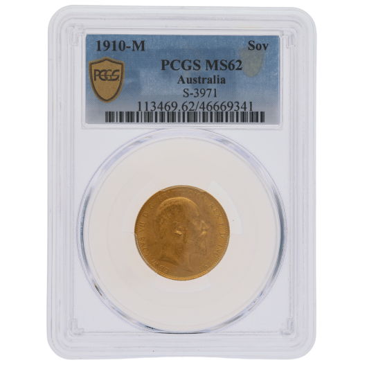 1910M Edward VII Sovereign PCGS MS62