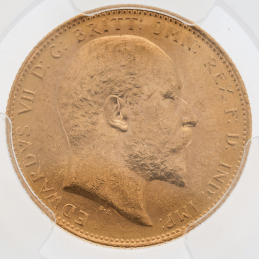 1910M Edward VII Sovereign PCGS MS62