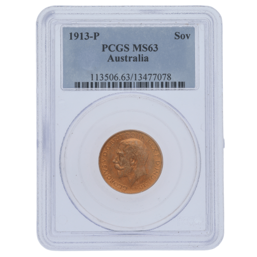 1913P George V Sovereign PCGS MS63