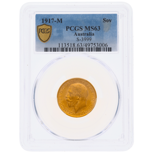 1917M George V Sovereign PCGS MS63