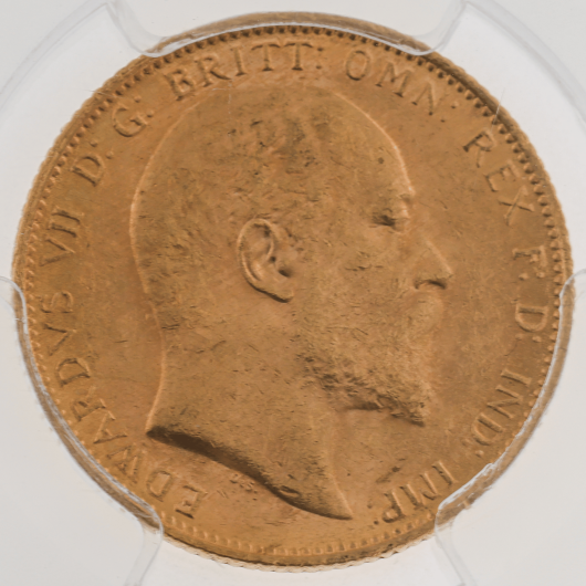 1908M Edward VII Gold Sovereign PCGS MS62