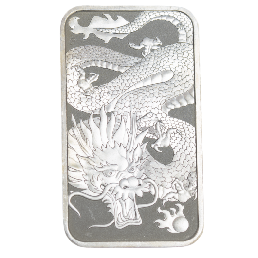 1oz Perth Mint Silver Dragon Minted Bar