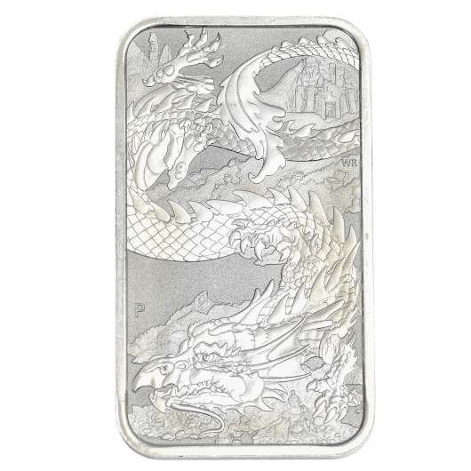 1oz Perth Mint Silver Dragon Minted Bar