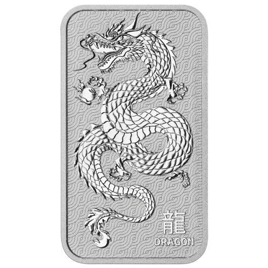 1oz Perth Mint Silver Lunar Dragon Minted Bar