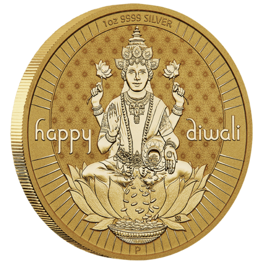 Diwali 1oz Silver Gilded BU Medallion*