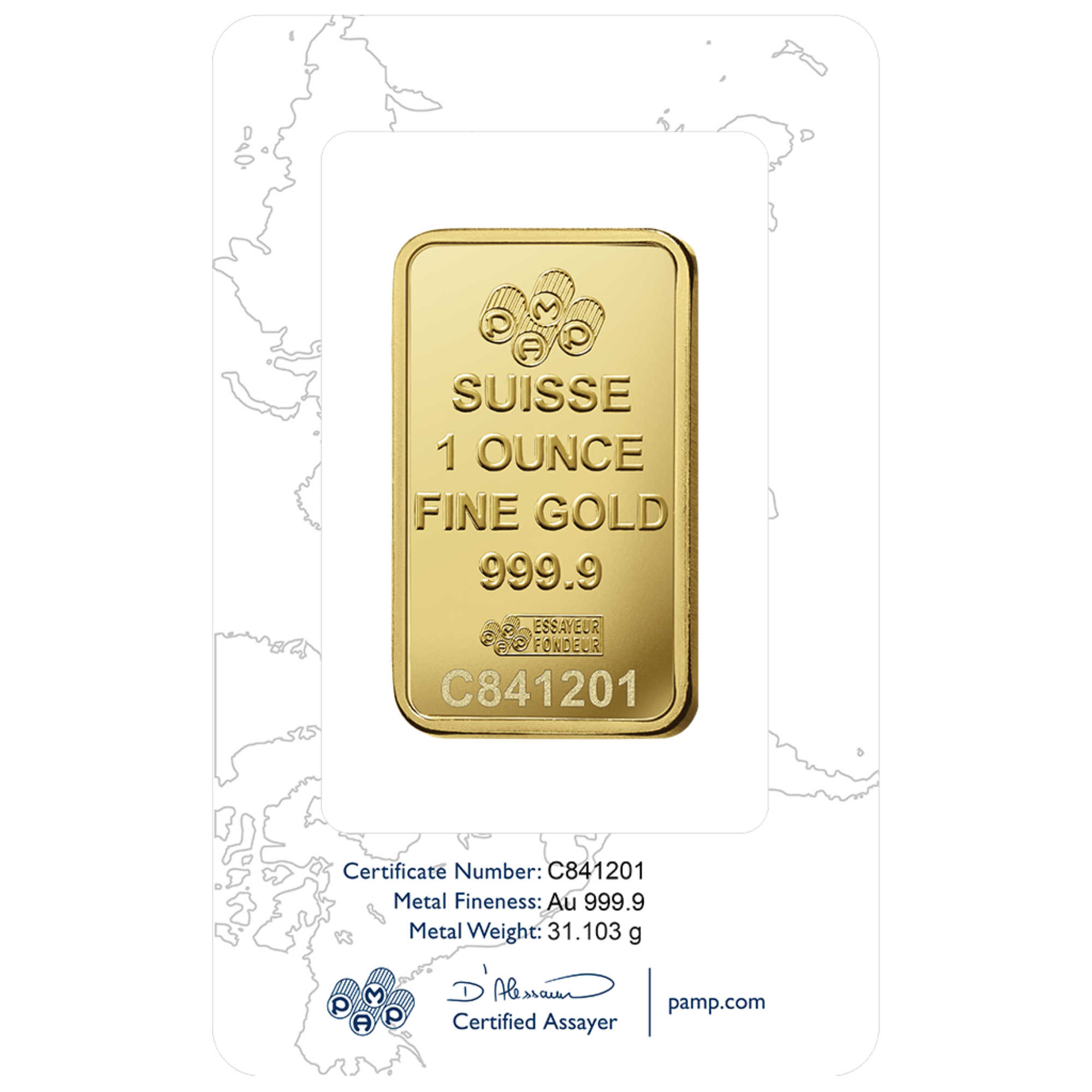 1oz PAMP Rosa Gold Minted Bar