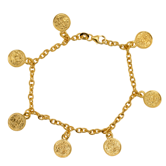 9ct Yellow Gold Replica Sovereign Bracelet