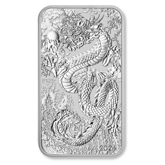 2024 1oz Perth Mint Silver Dragon Rectangular Coin