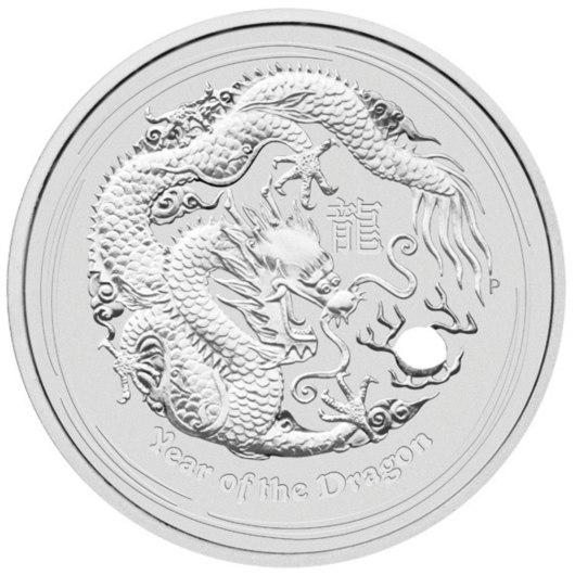 2012 1/2oz Perth Mint Silver Lunar Dragon Coin