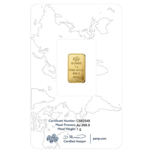 1g PAMP ROSA Gold Minted Bar