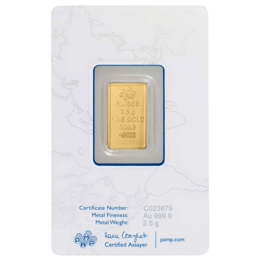 2.5g PAMP ROSA Gold Minted Bar