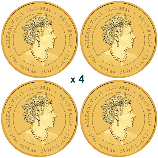 4 x 2024 1/4oz Perth Mint Gold Lunar Dragon Coin Series 3