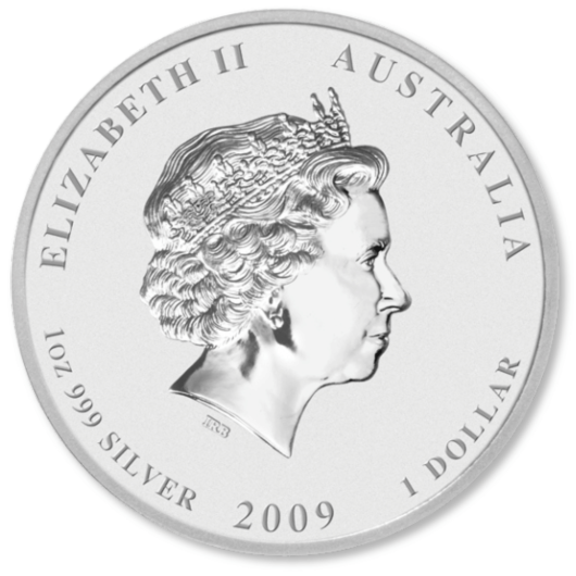 2009 1oz Perth Mint Silver Lunar Ox  Coin Series 2