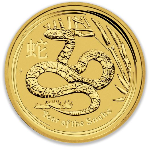 2013 1oz Perth Mint Gold Lunar Snake Coin Series 2